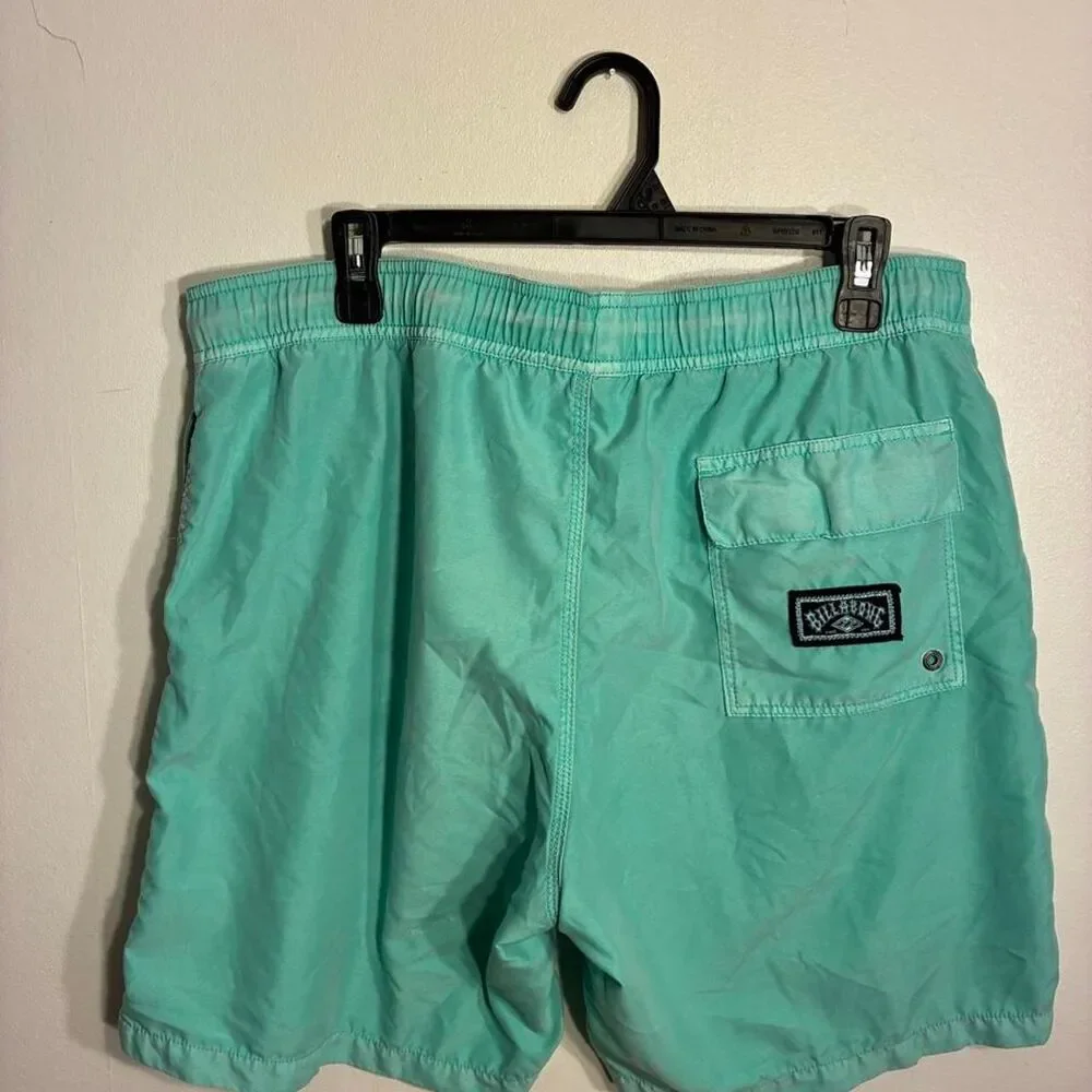 Billabong Men's Blue and Green Swim-briefs-shorts